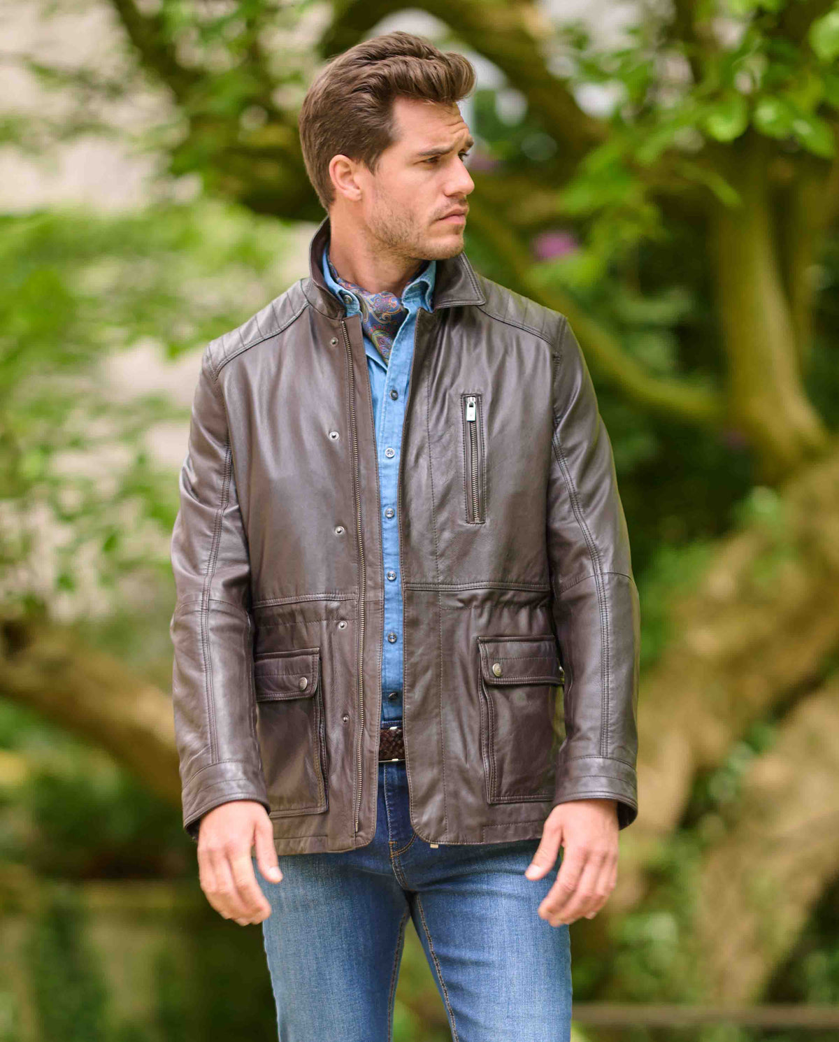 Herren Lederjacke "Seattle" aus Lammnappaleder in dark brown
