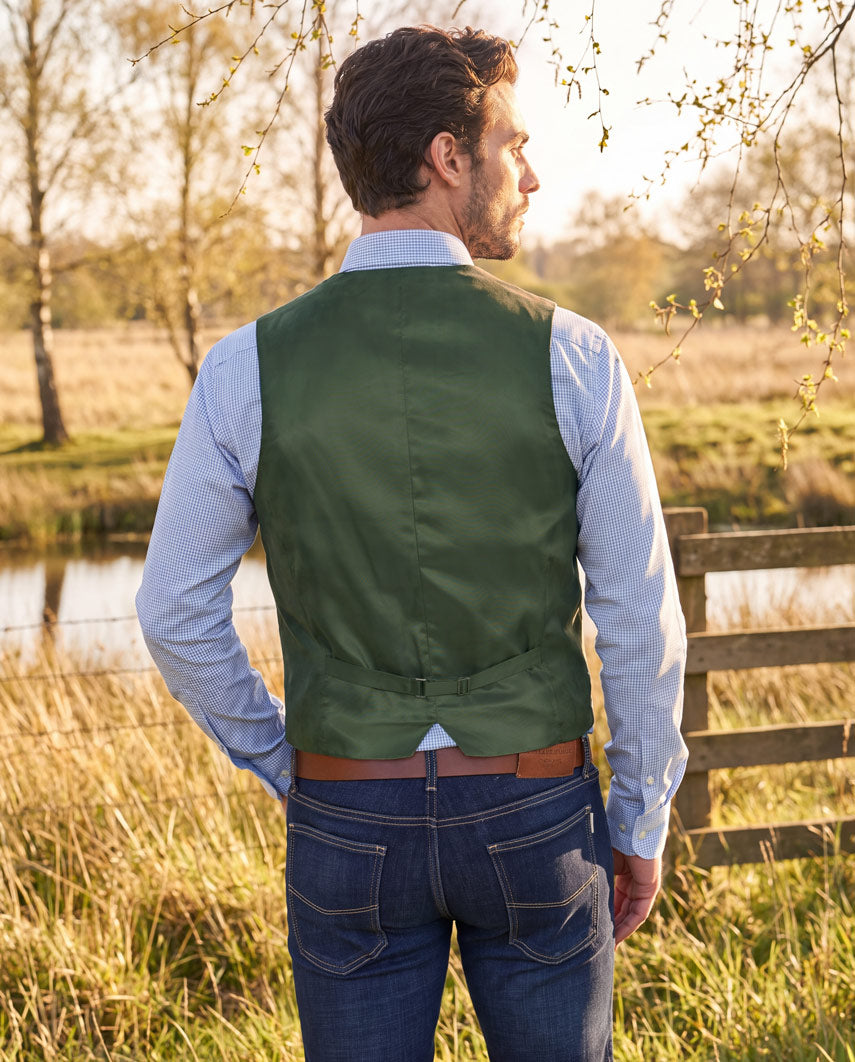 Harris Tweed waistcoat "Tailor" in red-blue check