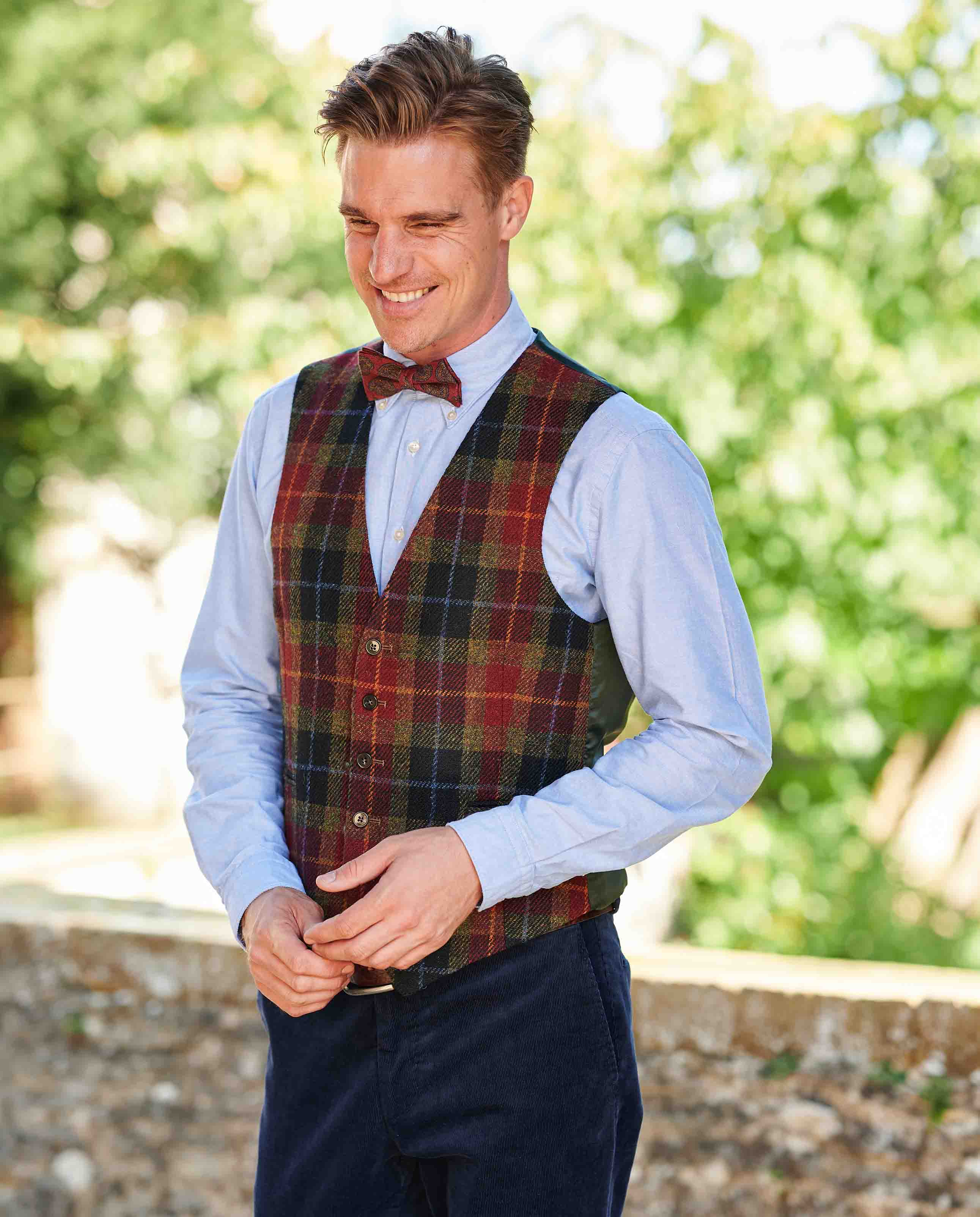 Tailor - chice Weste aus original Harris Tweed in Check of Island