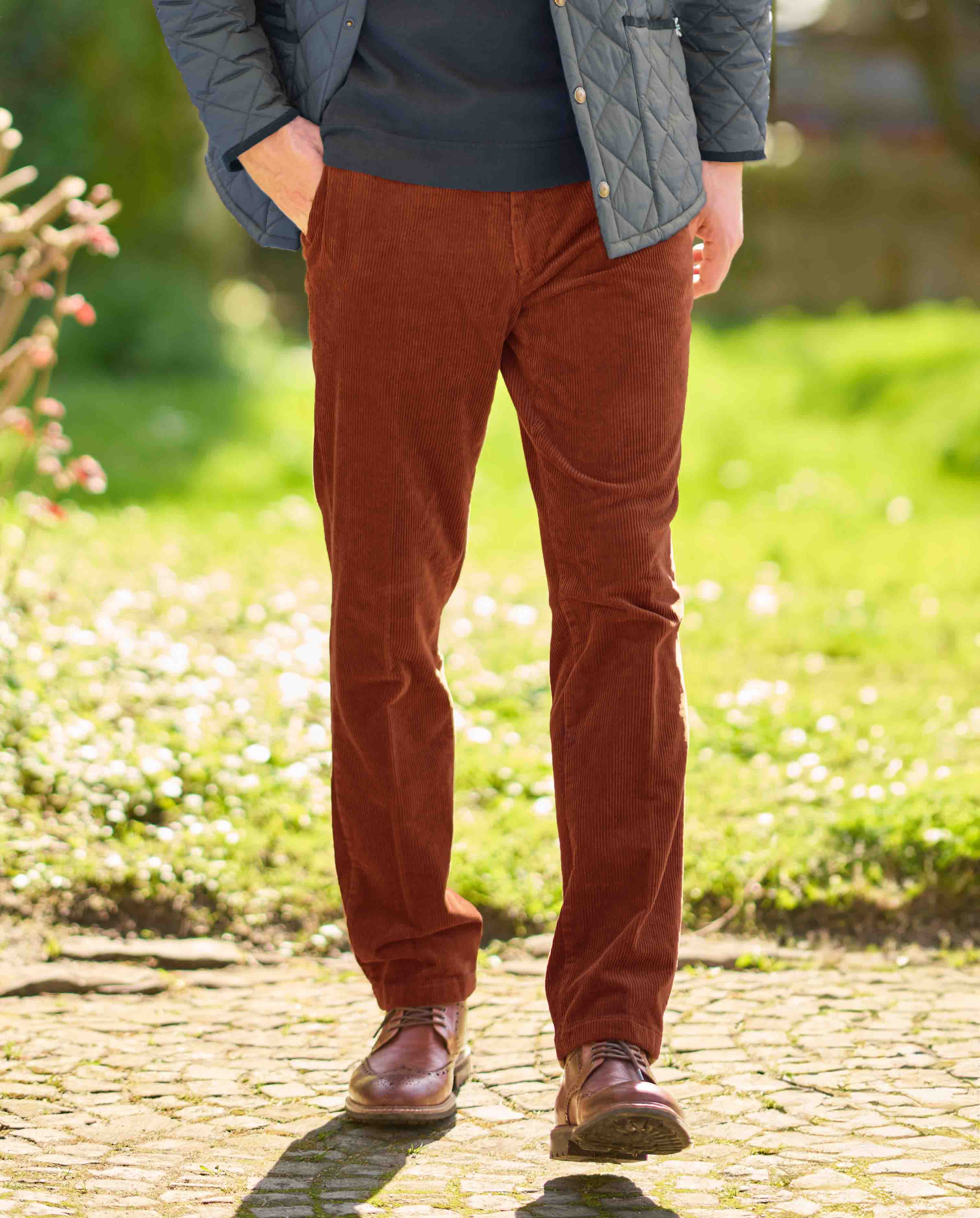 Herren Cordhose ''Mr. Bradley'' aus Genuacord in burnt orange
