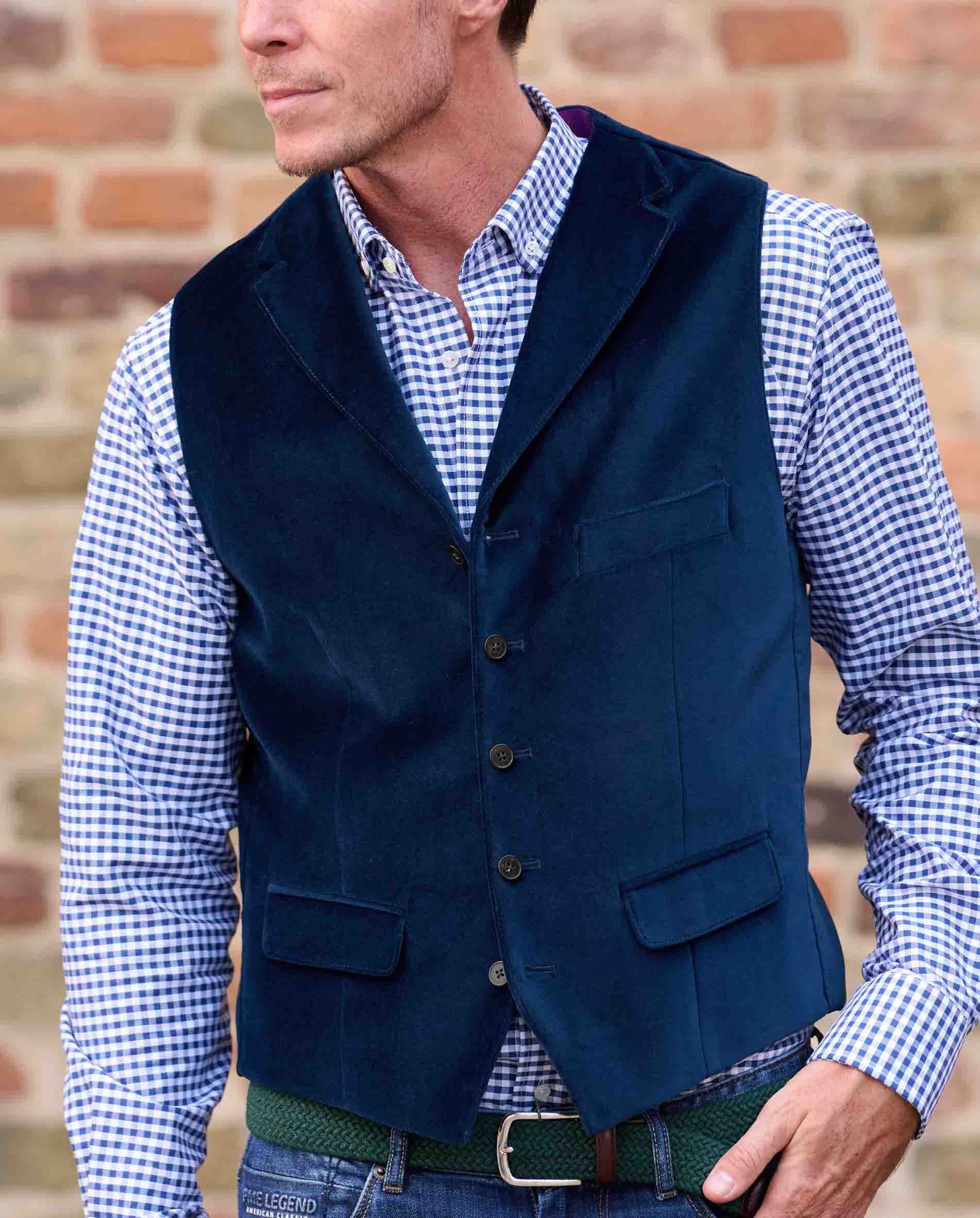 Samtweste ''Wales'' für Herren in marine