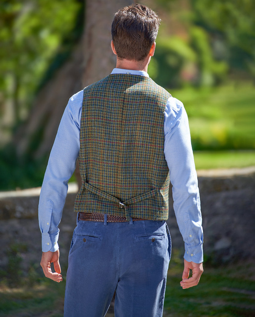 Harris Tweed Weste "Wales" in green Castle