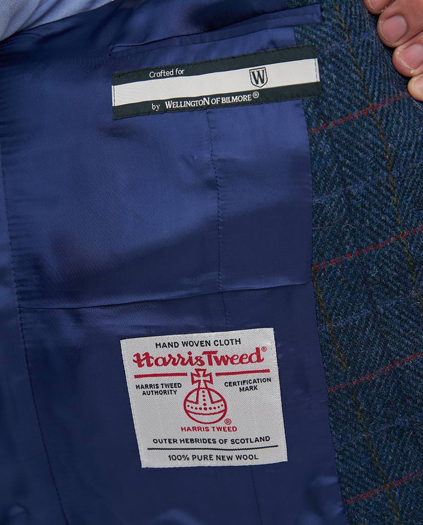 Harris Tweed Weste "Wales" in royal navy tweed