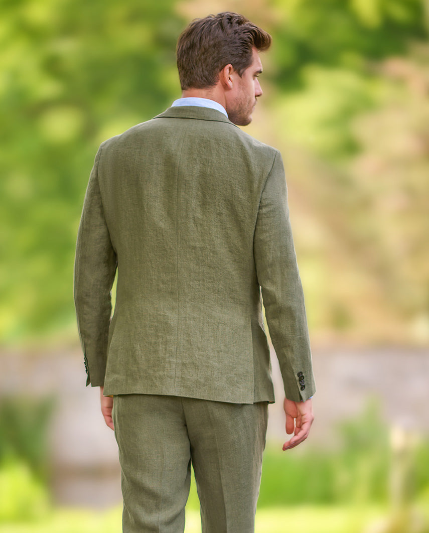 Men's linen jacket ''London'' in olive