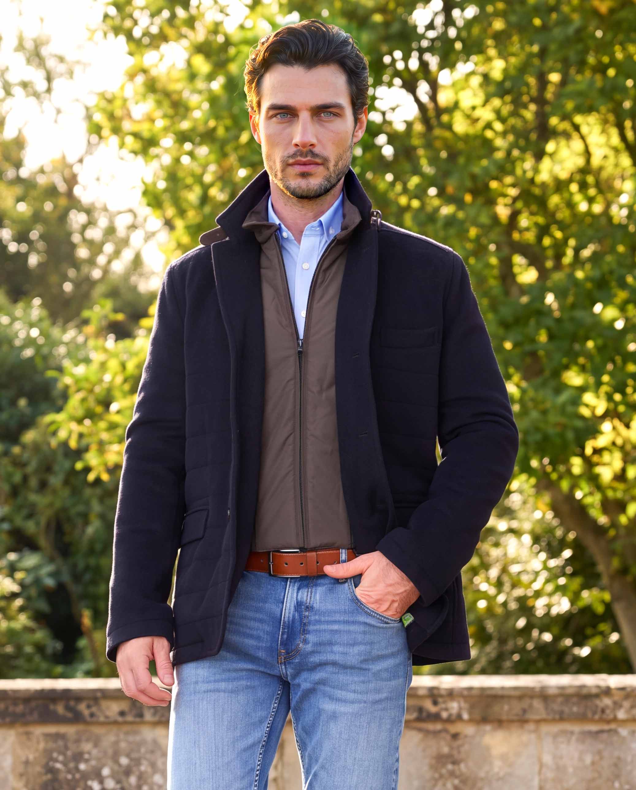 Austria in Navy – Herrenjacke im Sakkostyle aus Woll-Kaschmir