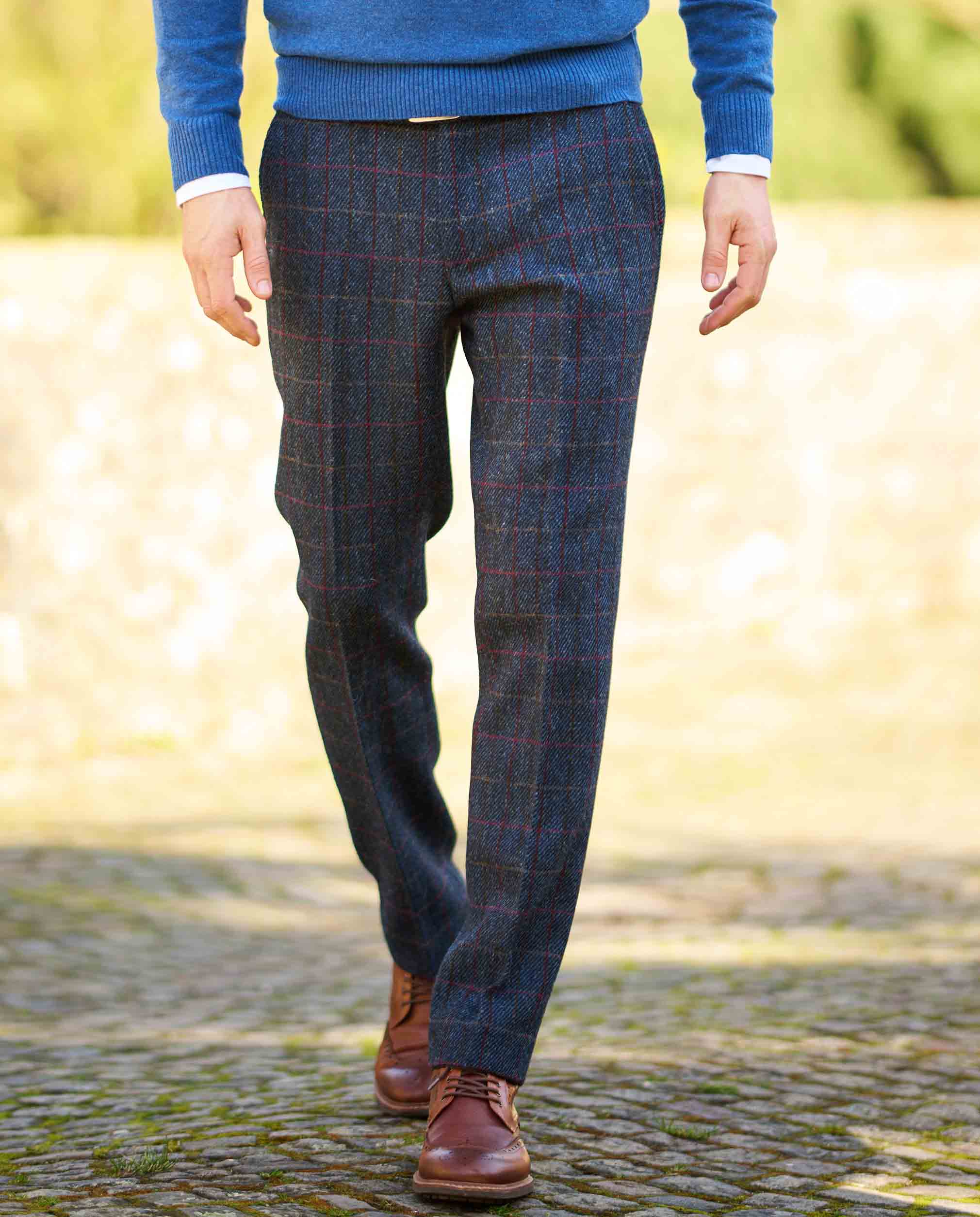 Harris Tweed trousers ''Mr. Miller " in Scottish blue