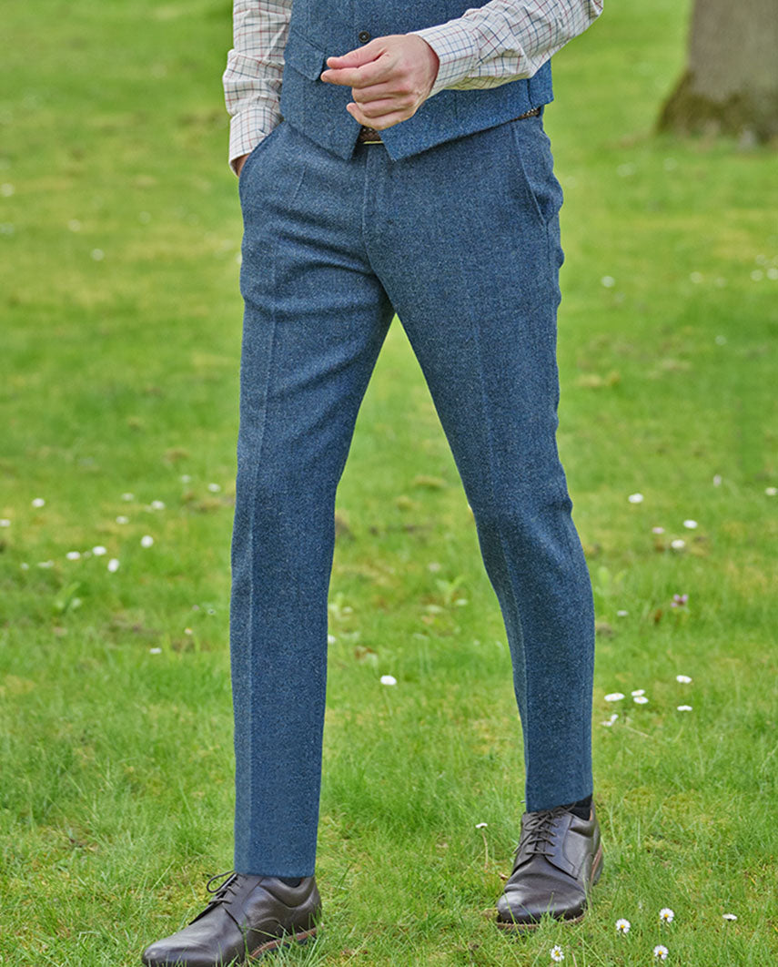 Harris Tweed trousers ''Mr. Miller " in blue shadow