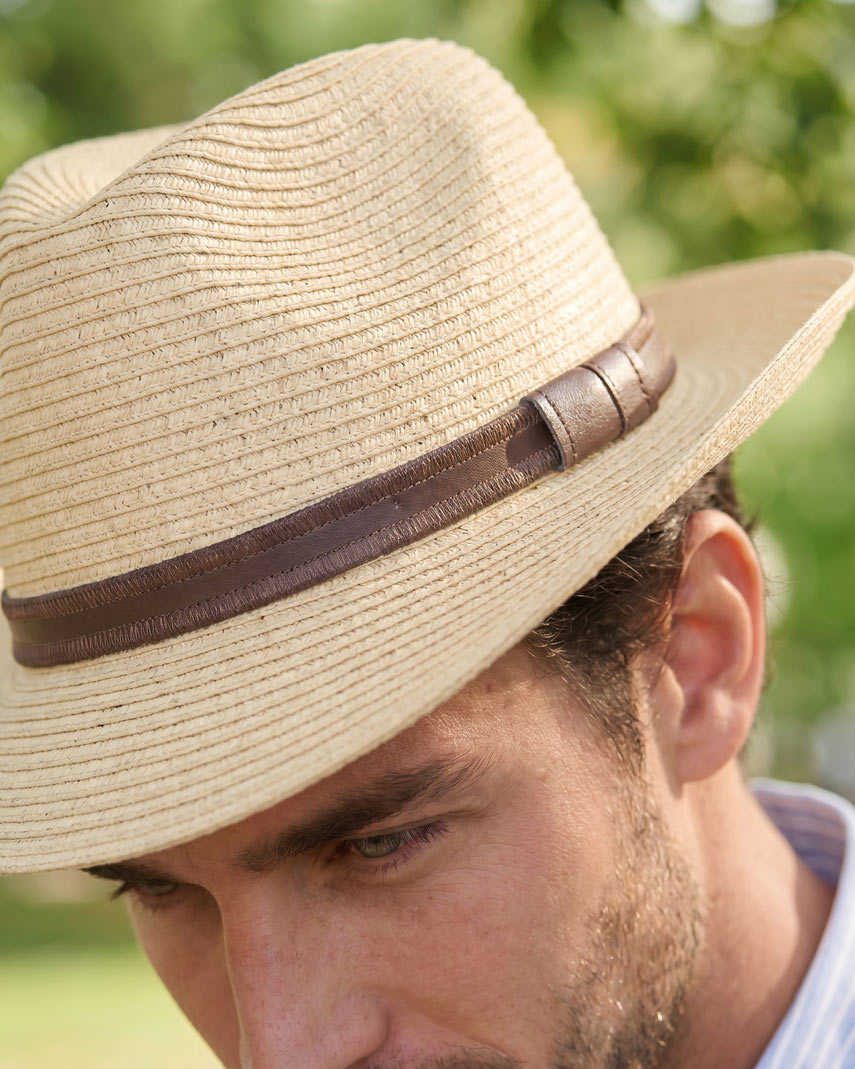 Eleganter,,Jim's Travel Hat'' aus Papierstroh in beige