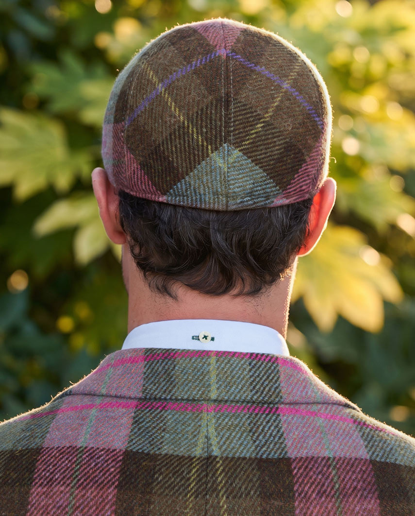 Schiebermütze "Henry Cap" aus original Harris Tweed in Tartan Check