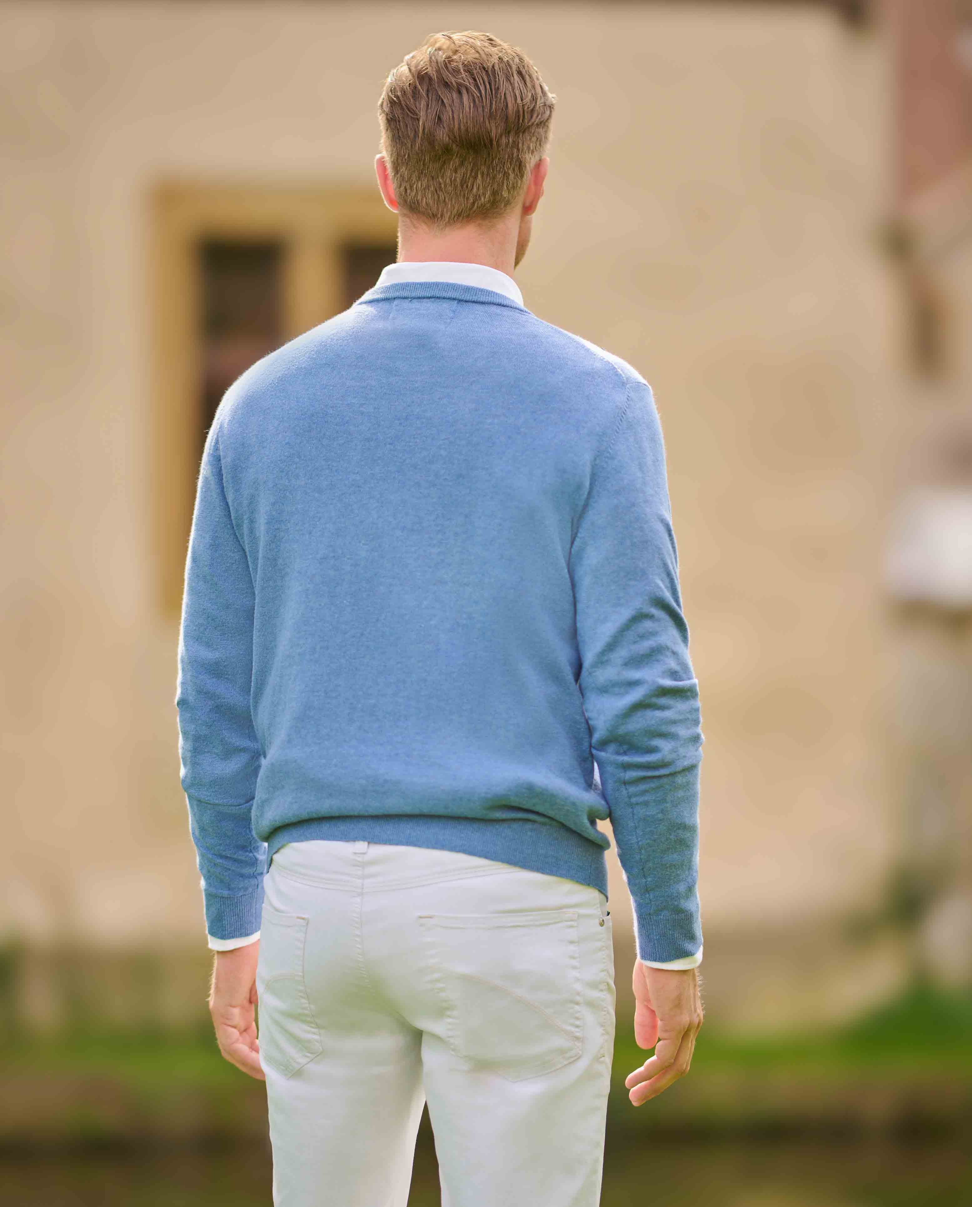 Herren Pullover ''Till'' in blau mit Rundhals