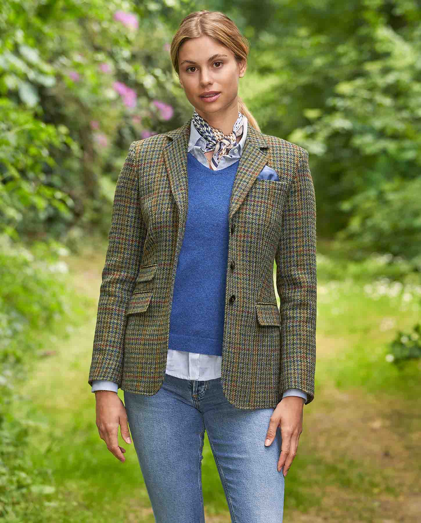 Harris Tweed Blazer ''Carola'' in Green Castle