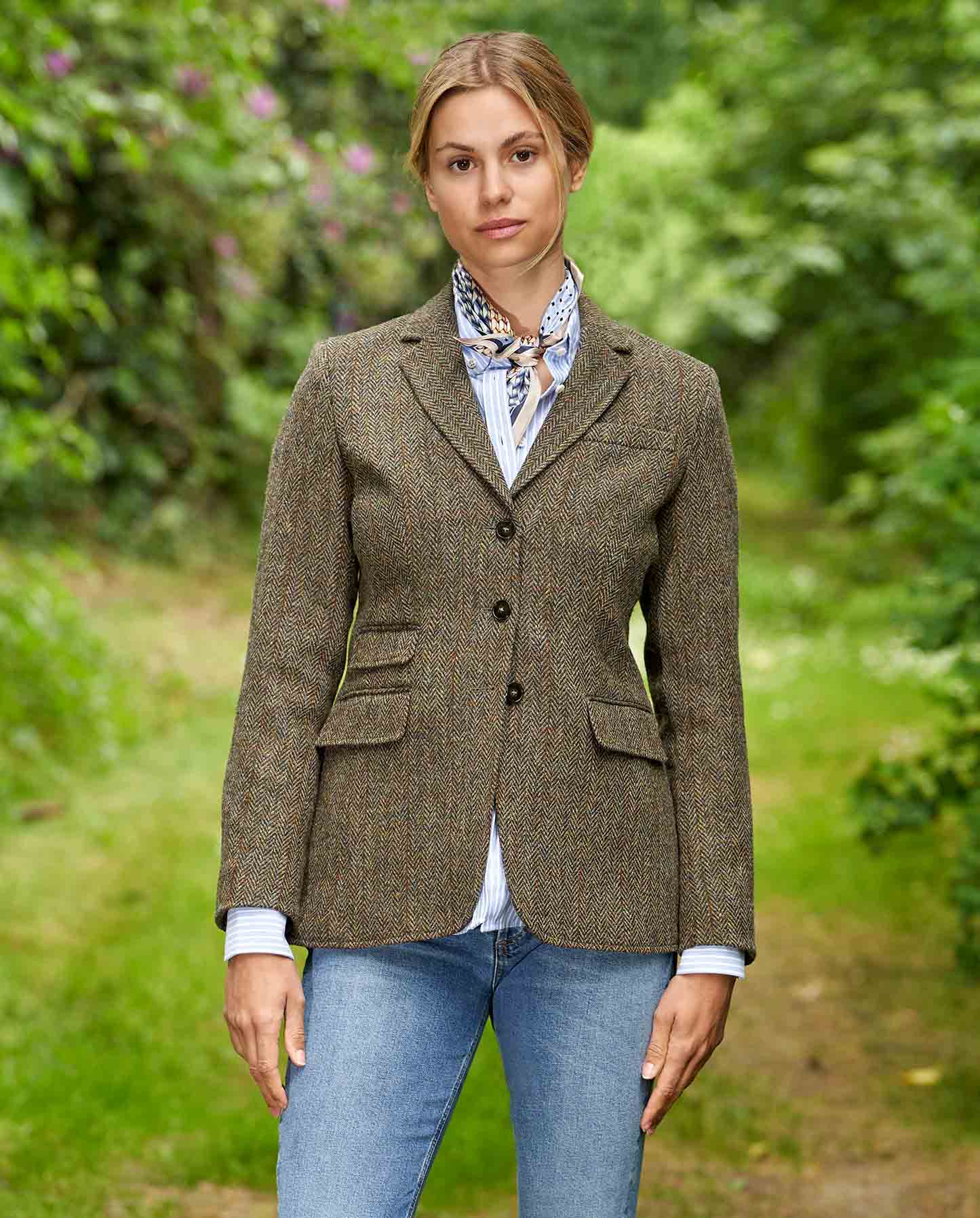 Harris Tweed Blazer ''Carola'' in evergreen