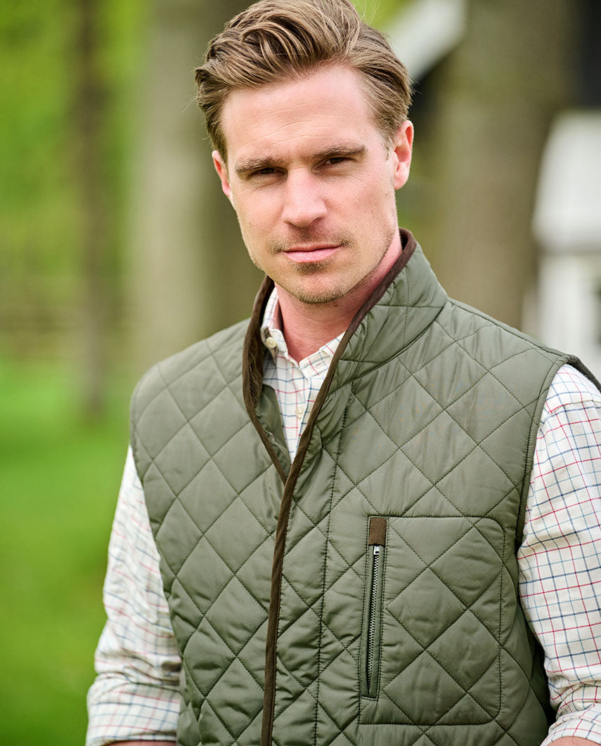Herren Steppweste ''Charles'' in oliv