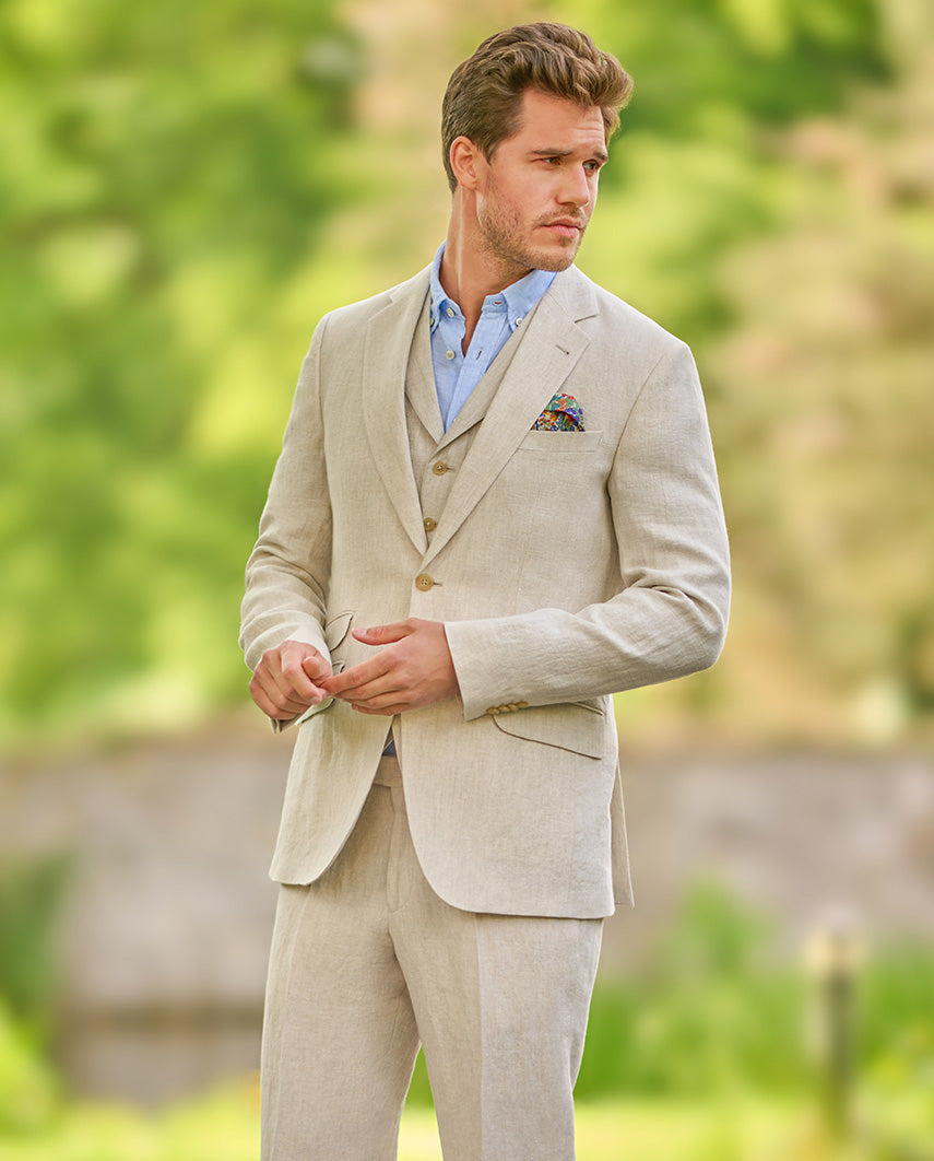 Men's linen jacket ''London'' in nature