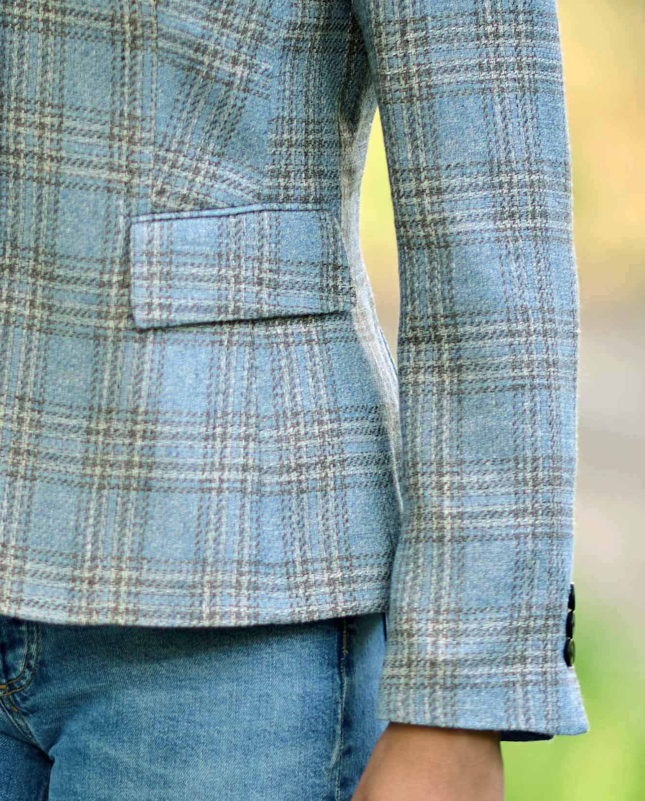 Sommerblazer ''Ladiesclub'' im karierten edlen Schurwoll-Mix