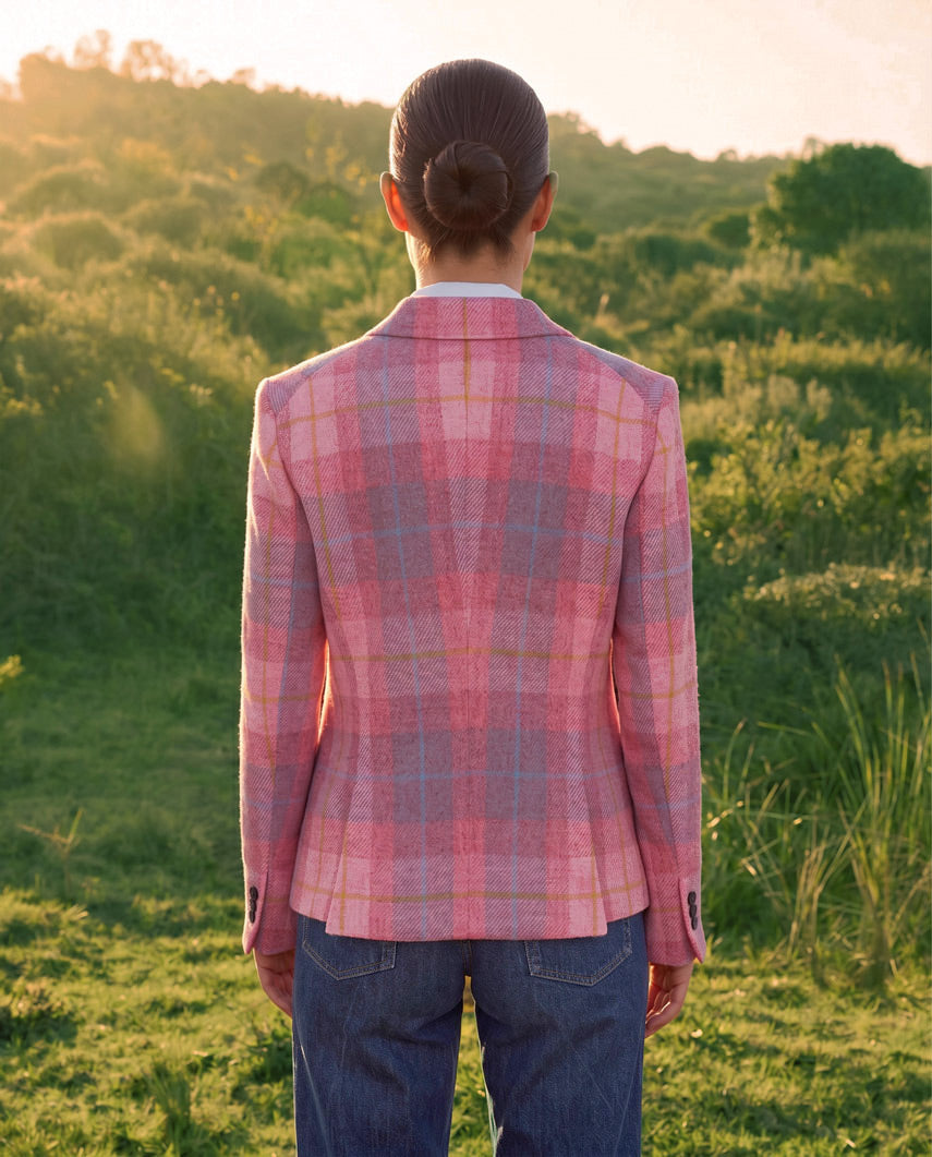 Harris Tweed Blazer ''Ladiesclub'' in Rose Punk Check