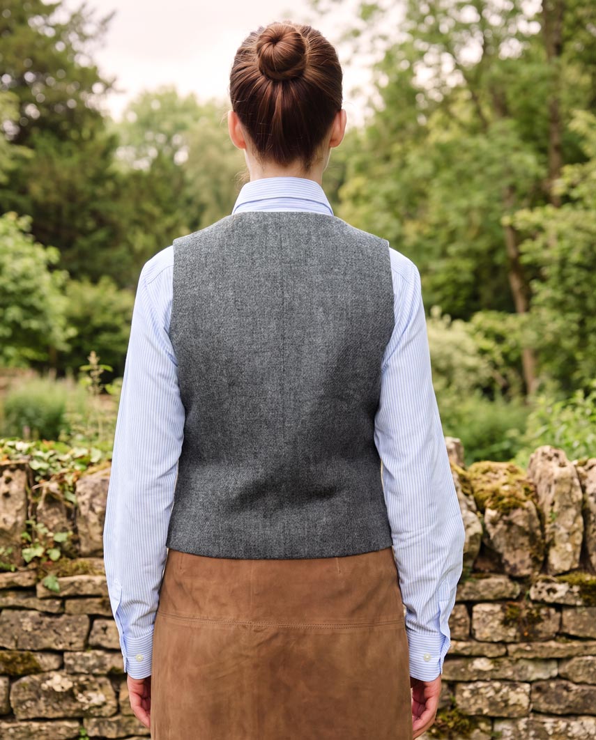 Damen Harris Tweed Weste "Lea" in anthra melange
