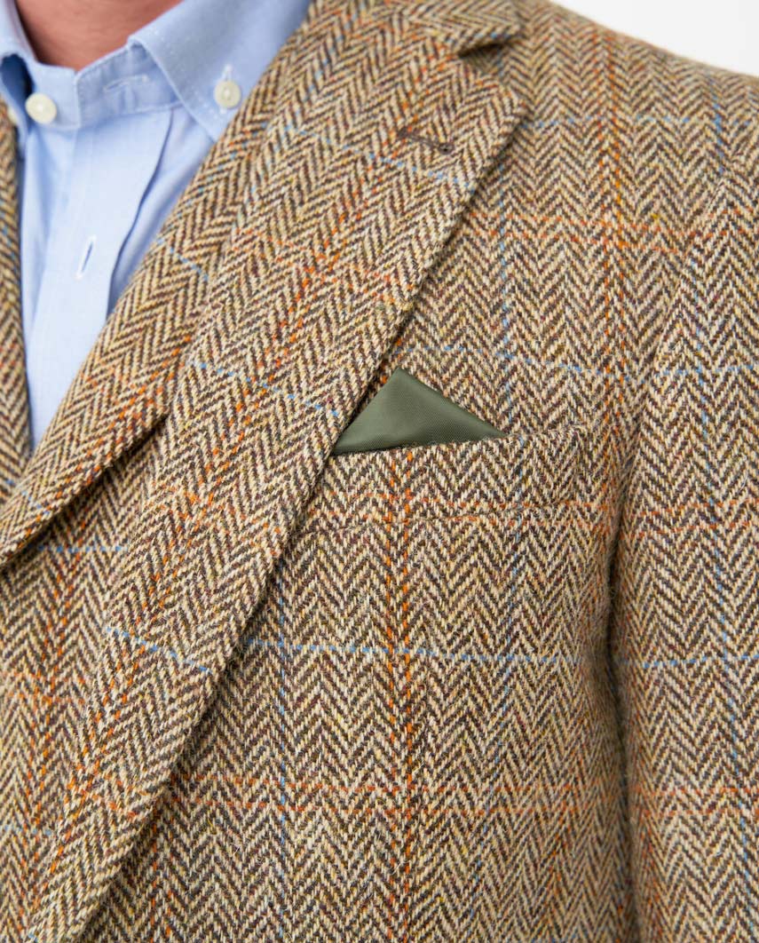 Harris Tweed Jacket "London" in Sand Herringbone