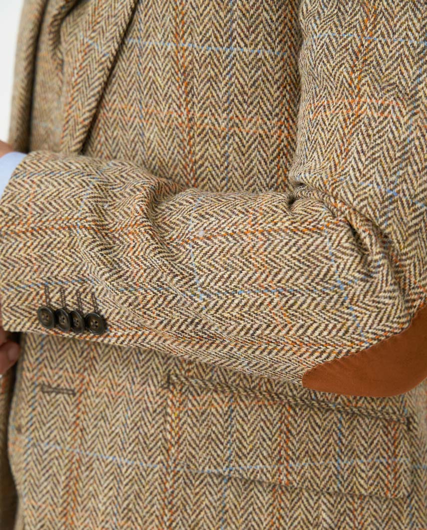Harris Tweed Jacket "London" in Sand Herringbone