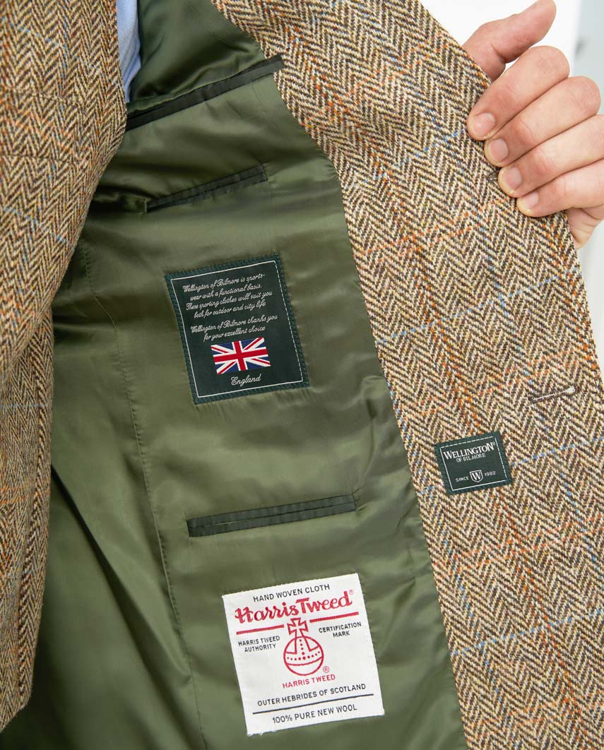 Harris Tweed Jacket "London" in Sand Herringbone