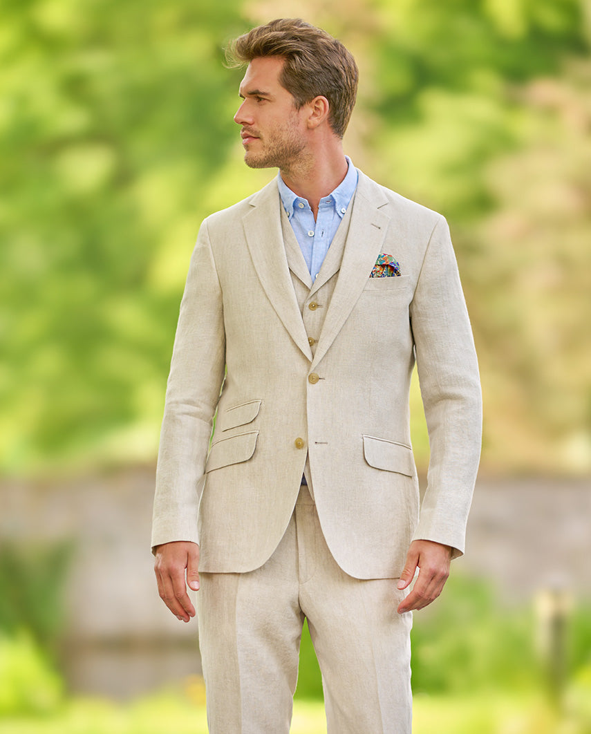 Men's linen jacket ''London'' in nature