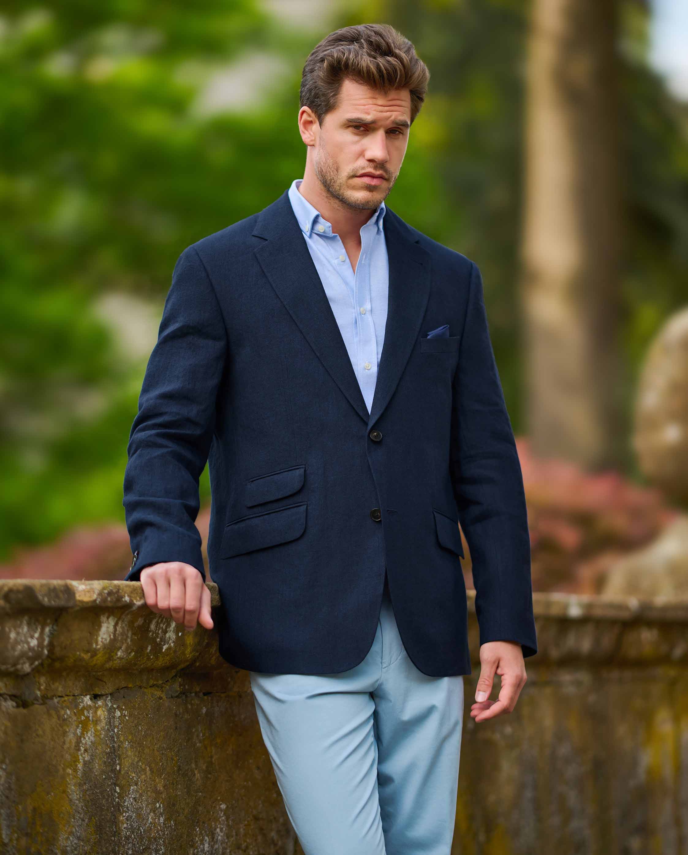 Men's linen jacket ''London'' in navy
