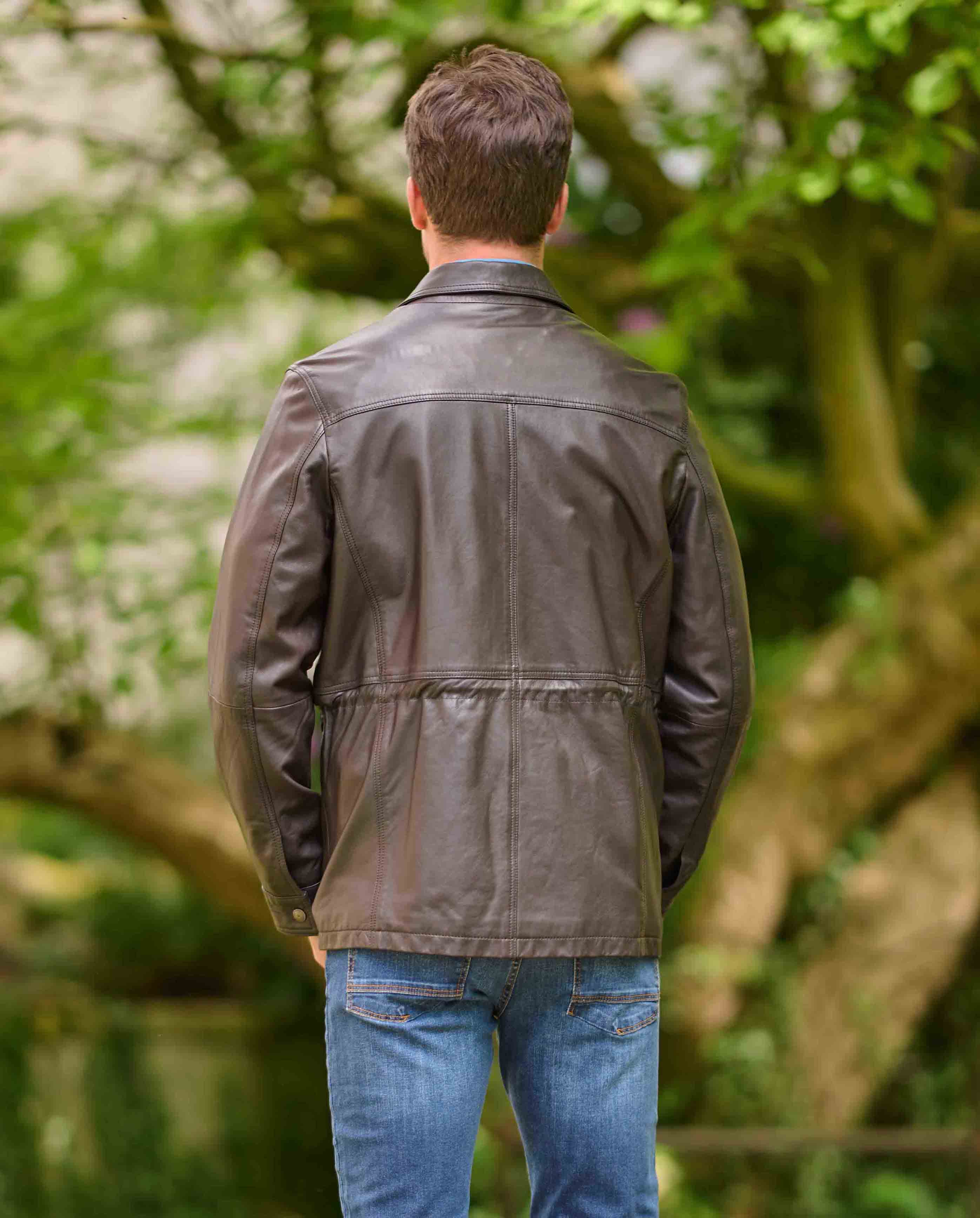 Herren Lederjacke ''Seattle'' aus Lammnappaleder in dark brown