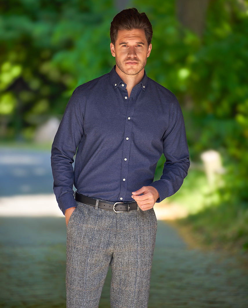 Button Down Hemd "Steward" in navy blue