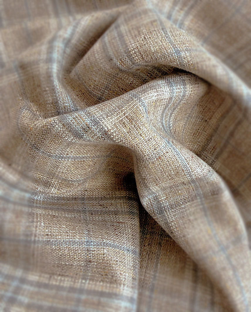 Sommerweste "Wales" im beige-blauem Glencheck aus Seide
