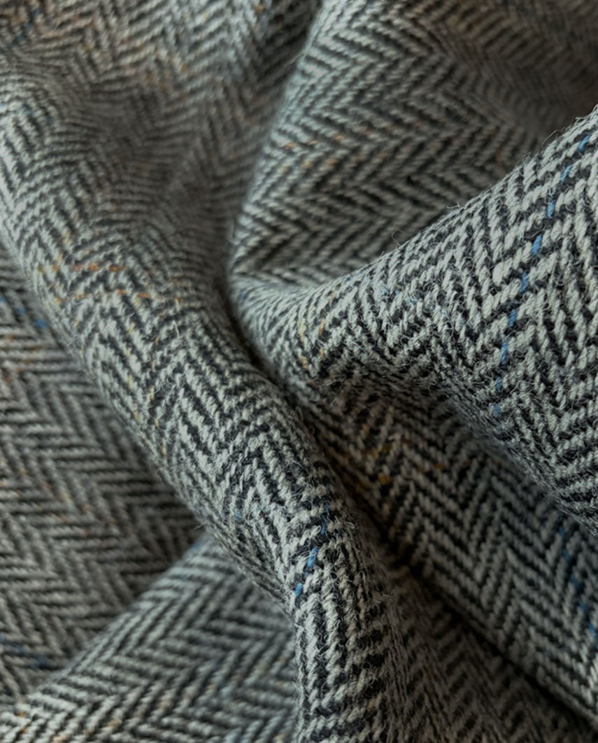 Schiebermütze "Henry Cap" aus original Harris Tweed in "Grey Herringbone"