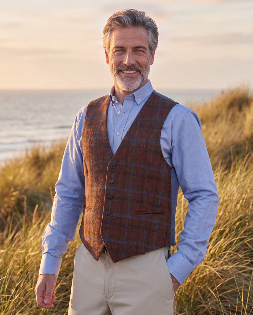 Harris Tweed Waistcoat "Tailor" in Lord's Overcheck