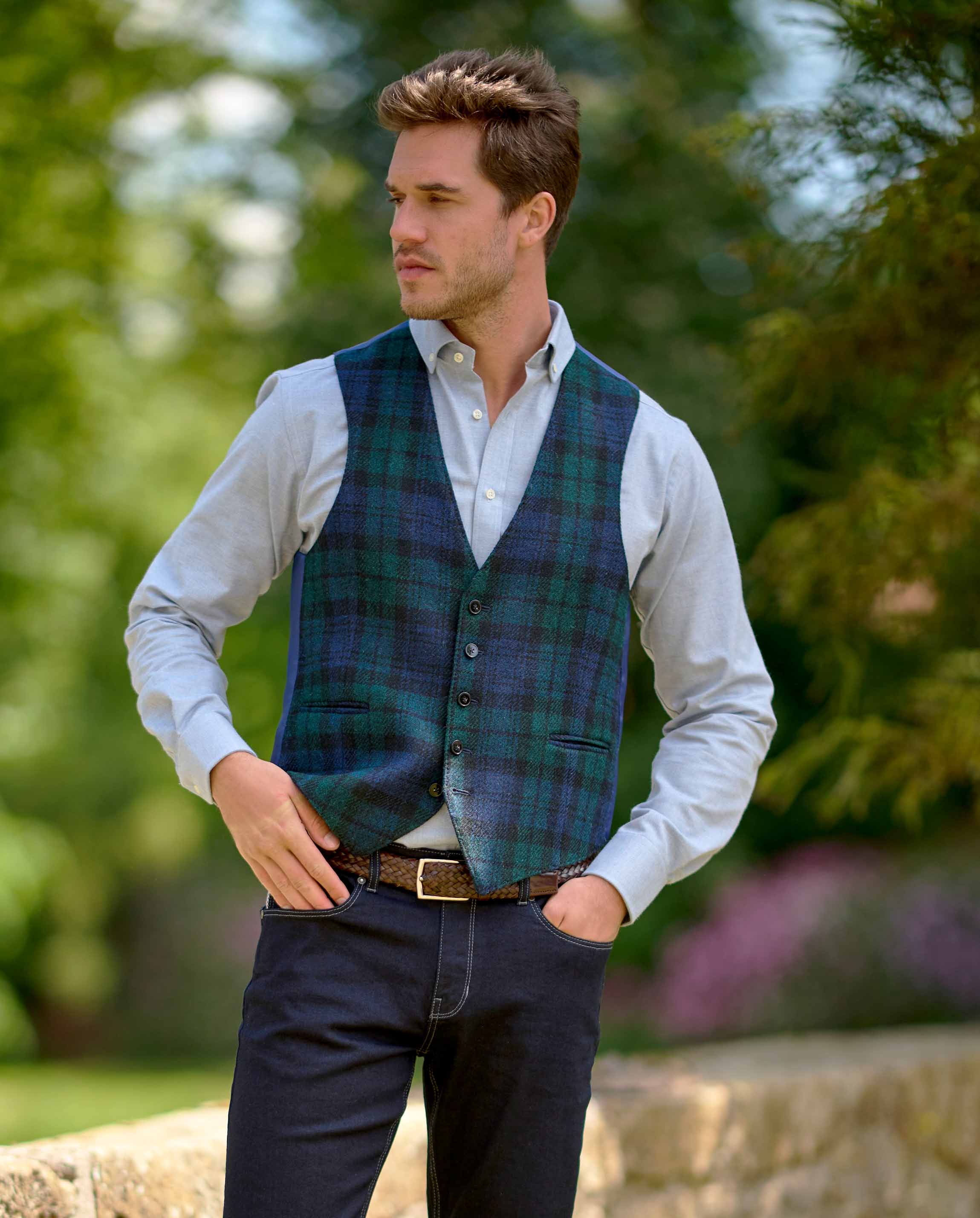 Harris Tweed Weste "Tailor" in blackwatch