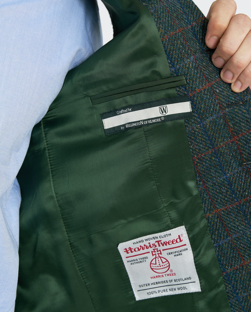 Harris Tweed Weste ''Wales'' in royal green Tweed