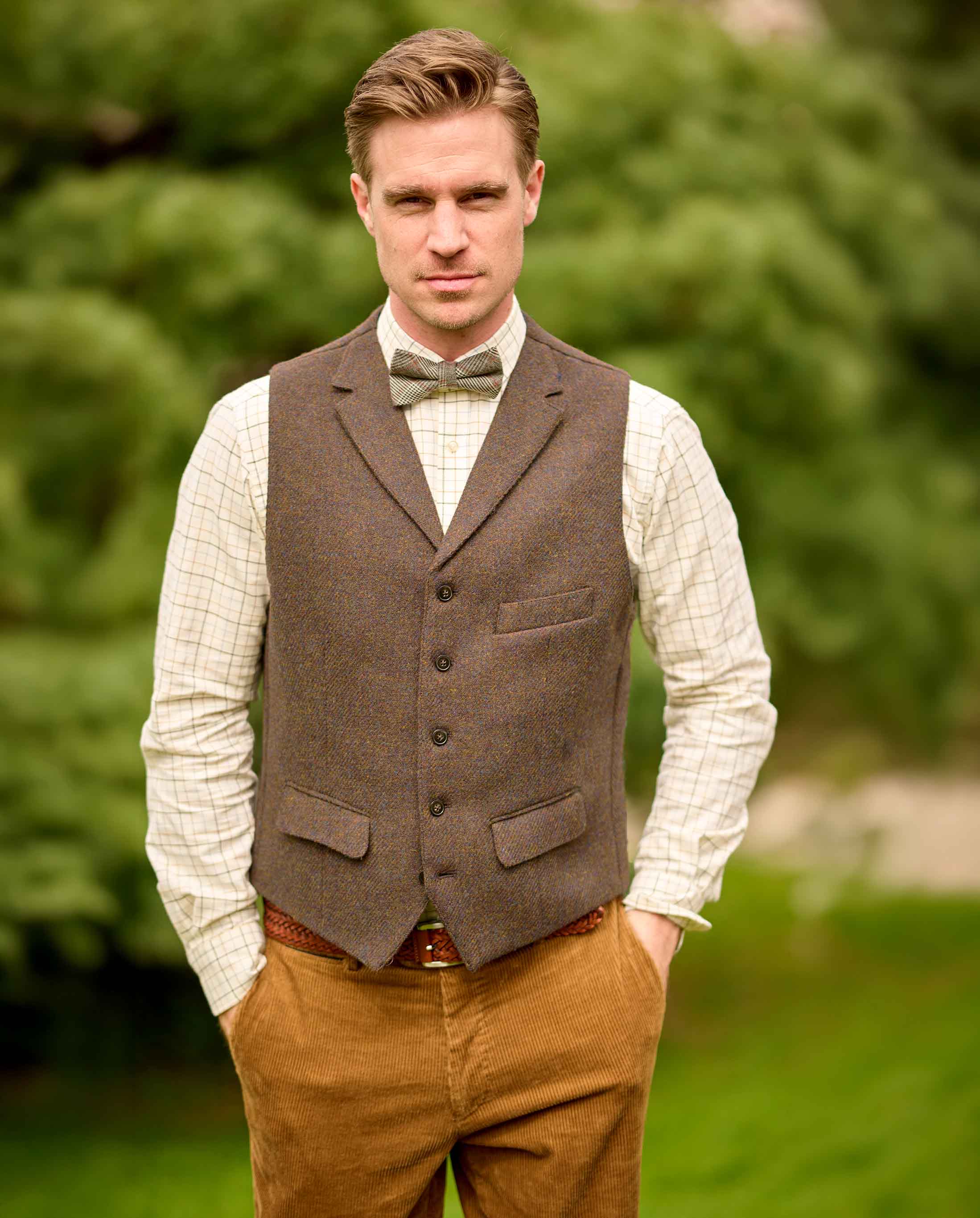 Harris Tweed Weste ''Wales'' in Tweed Shadow