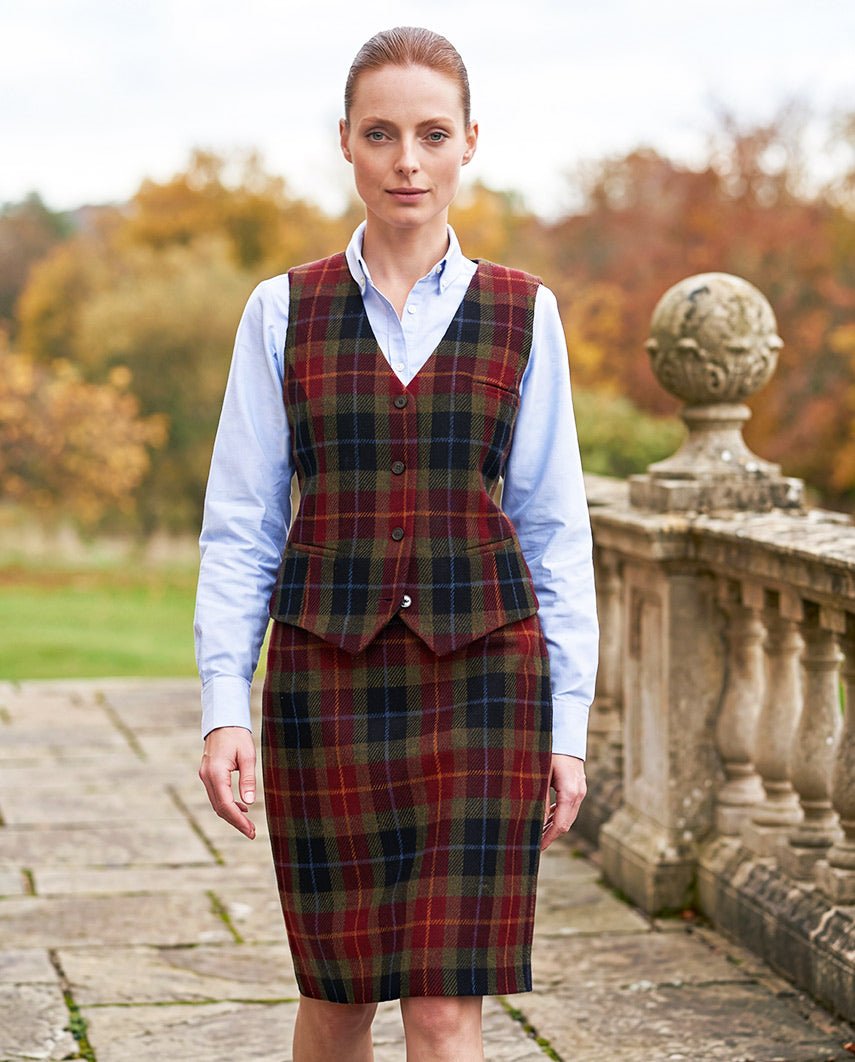 Bleistiftrock aus Harris Tweed in check of Island - Wellington of Bilmore