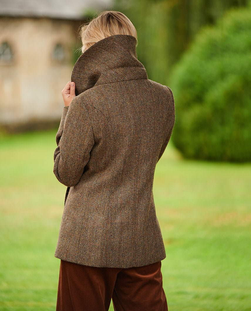 Caban ''Kathy'' aus Harris Tweed in evergreen - Wellington of Bilmore