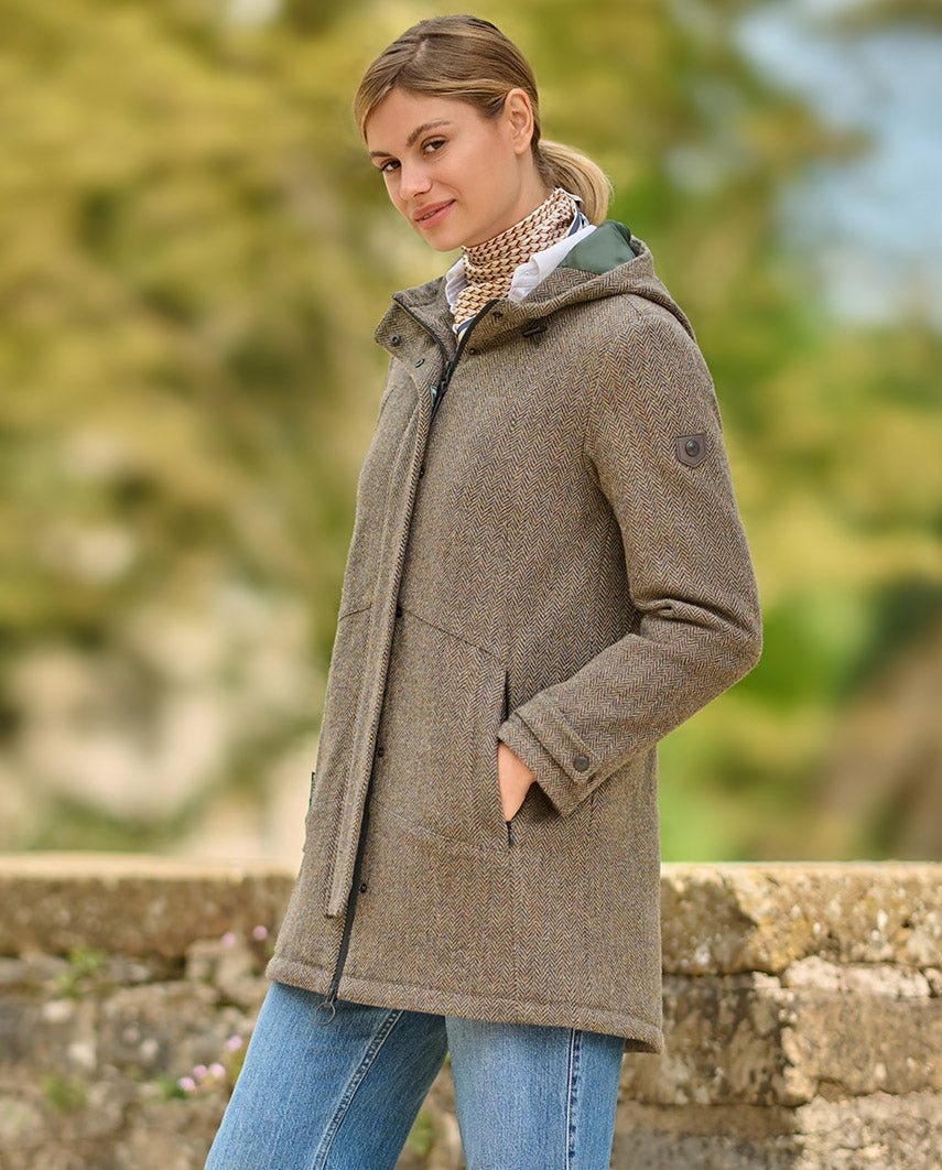 Damen Funktionsparka ''Lilrock'' in green hill Tweed - Wellington of Bilmore