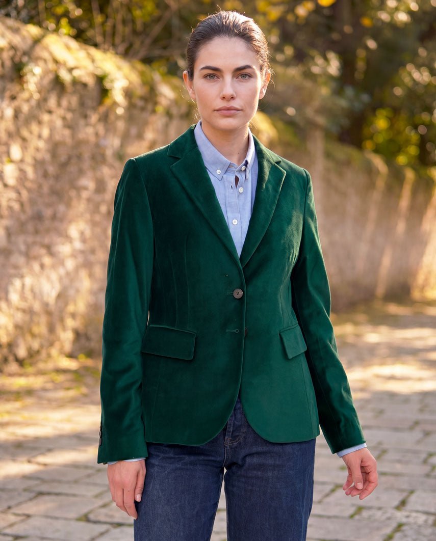 Damen Samtblazer "Ami" in forest - Wellington of Bilmore