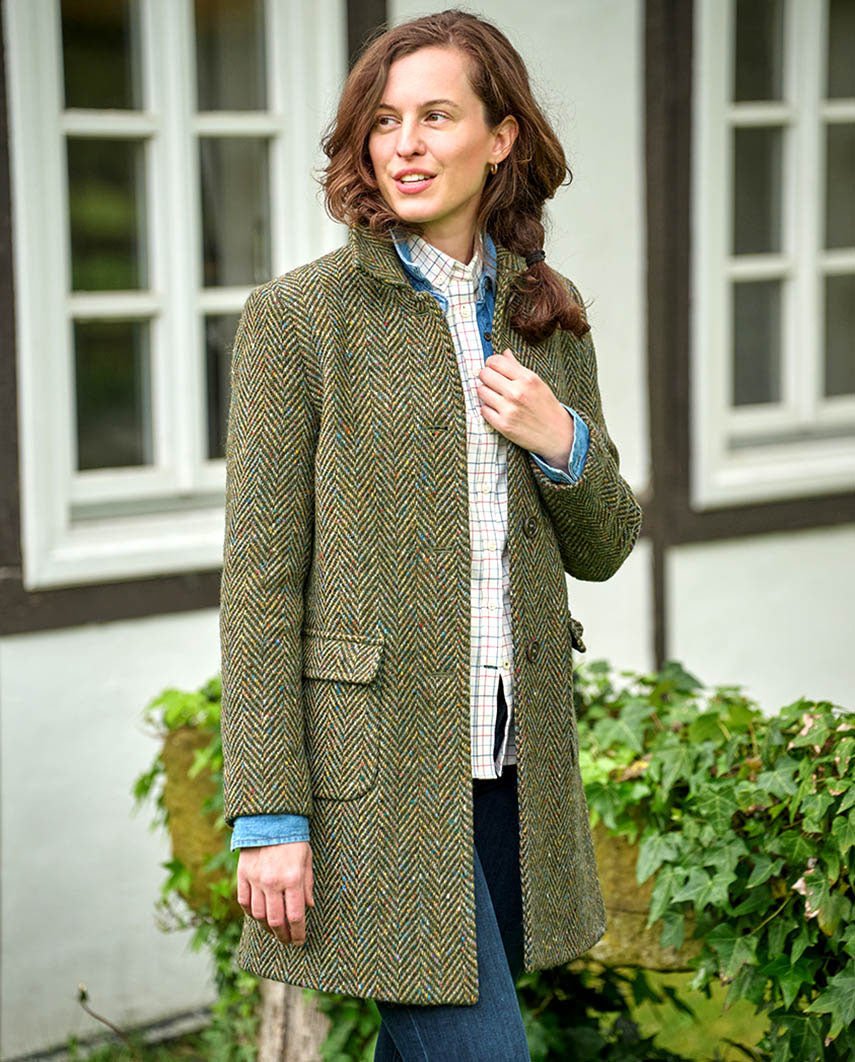 Damenmantel ''Marly'' in multi color Herringbone aus MAGEE Tweed - Wellington of Bilmore