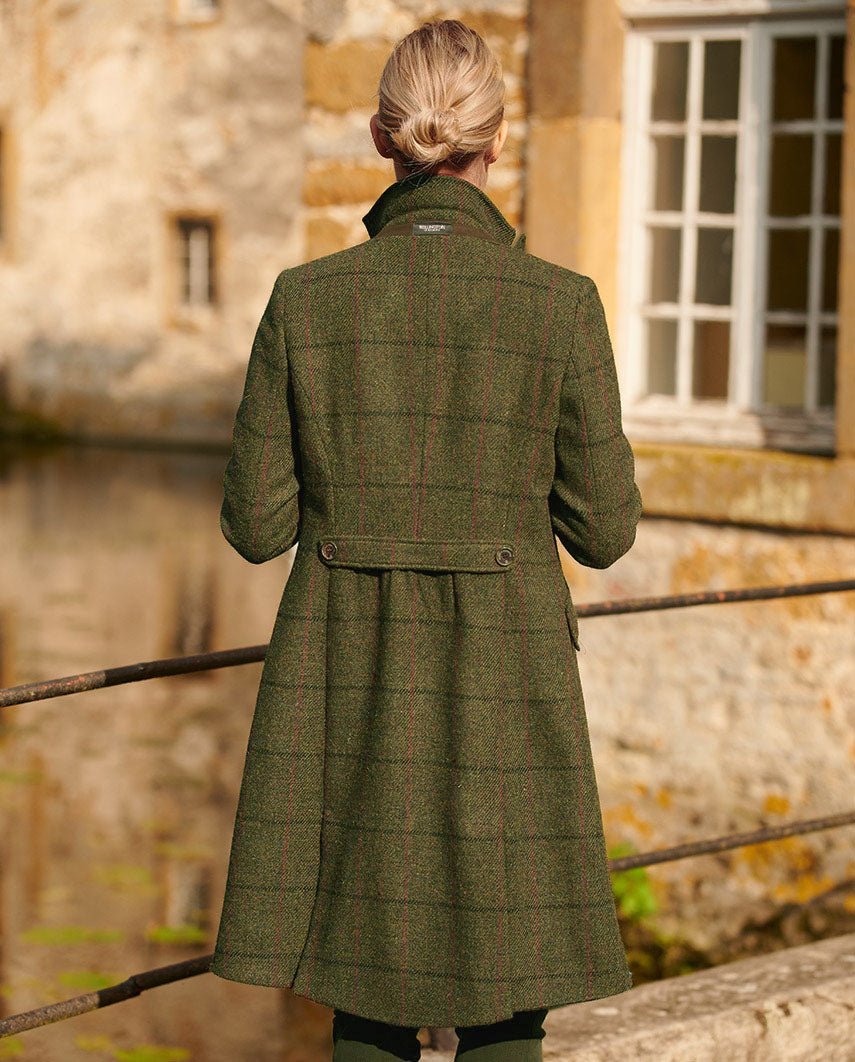 Harris Tweed Damenmantel ''Brenda'' in green Overcheck - Wellington of Bilmore