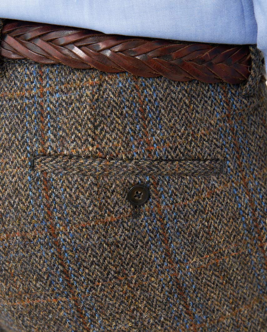 Harris Tweed Hose ''Mr. Miller " in green-blue herringbone - Wellington of Bilmore