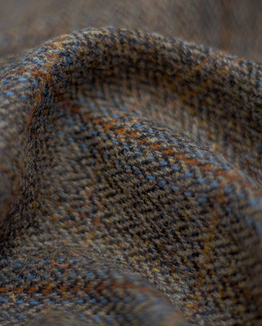 Harris Tweed Hose "Mr. Miller" in green-blue herringbone - Wellington of Bilmore