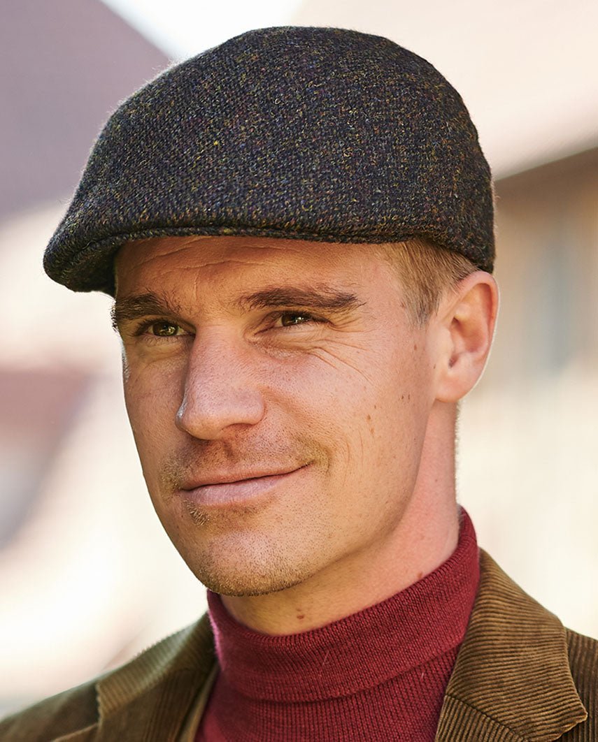 Harris Tweed Mütze "Henry Cap" in multicolor - Wellington of Bilmore