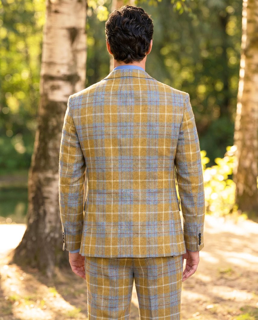 Harris Tweed Sakko "London" im amber check - Wellington of Bilmore