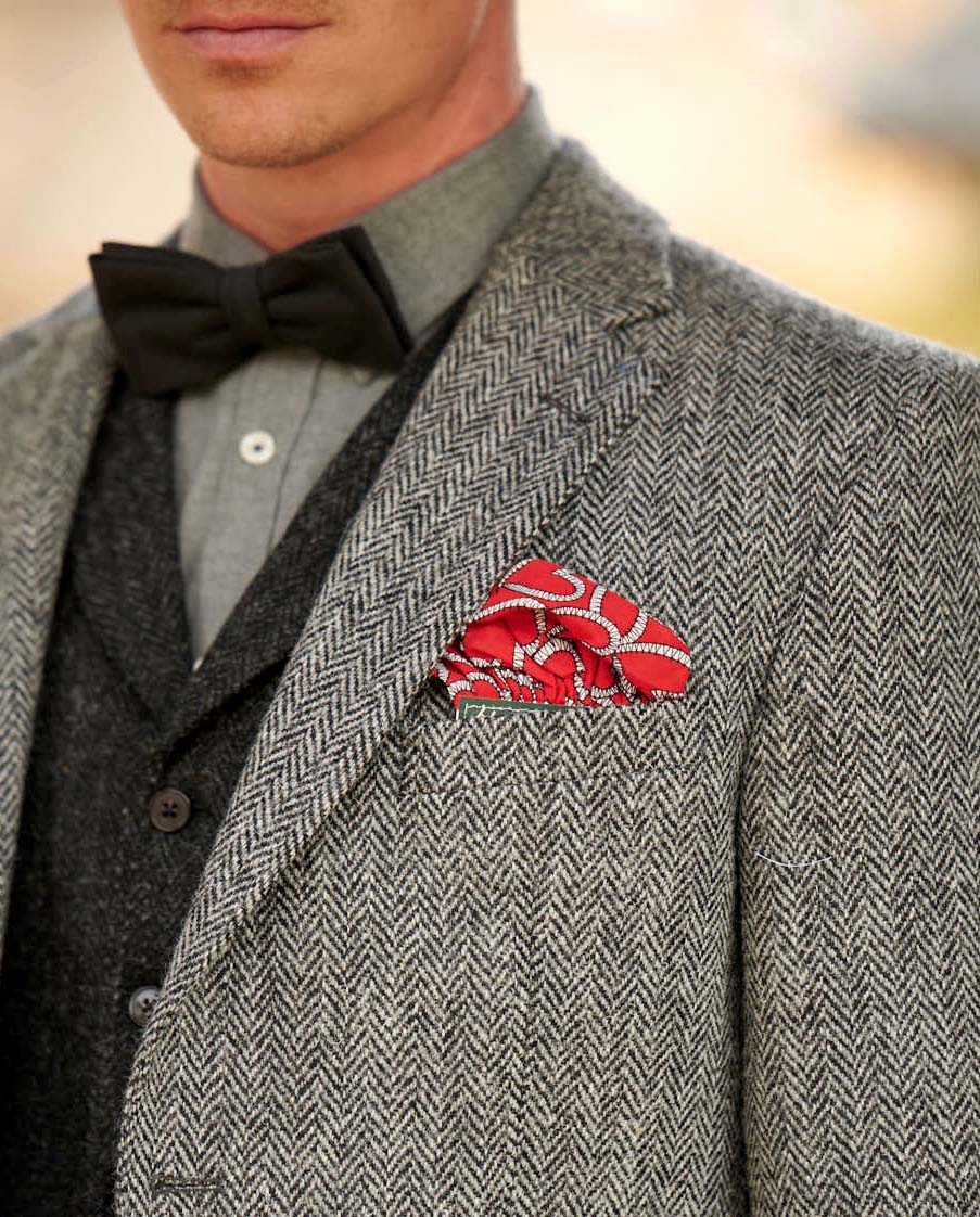 Harris Tweed Sakko "London" in black herringbone - Wellington of Bilmore