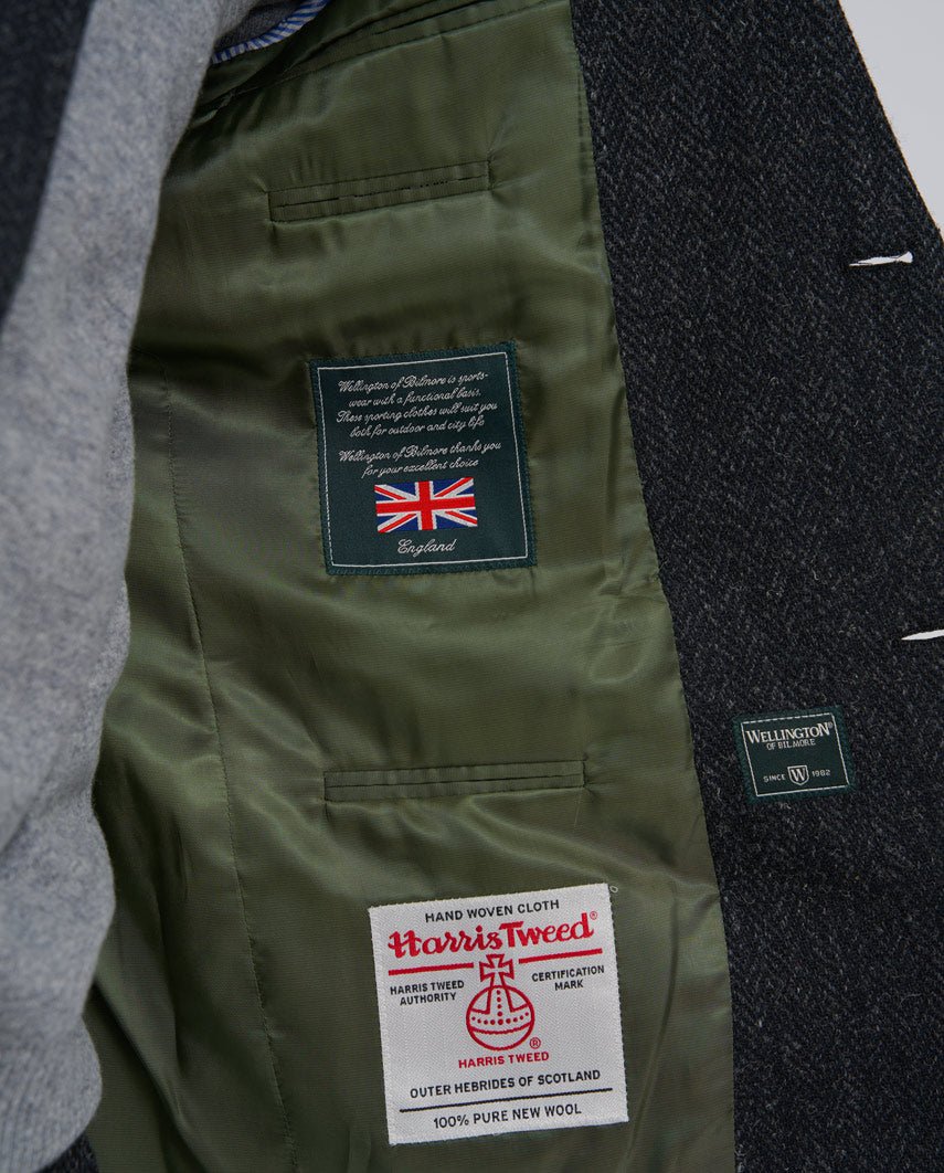 Harris Tweed Sakko "London" in charcoal - Wellington of Bilmore