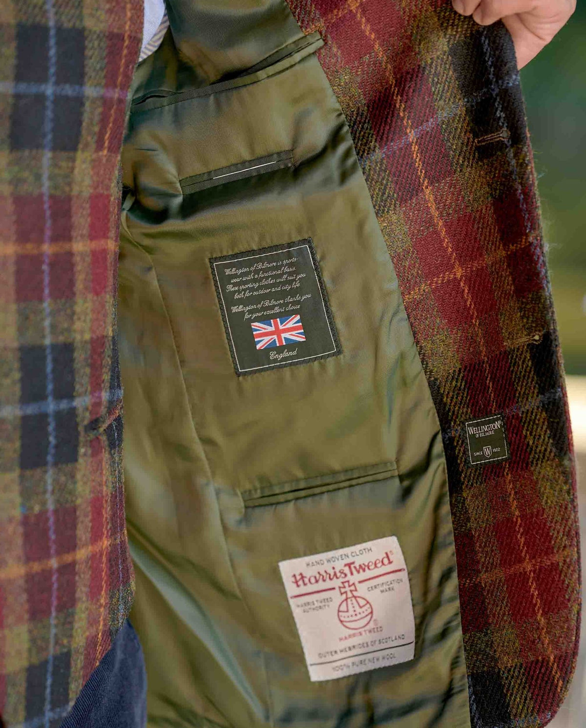 Harris Tweed Sakko "London" in Check of Island - Wellington of Bilmore