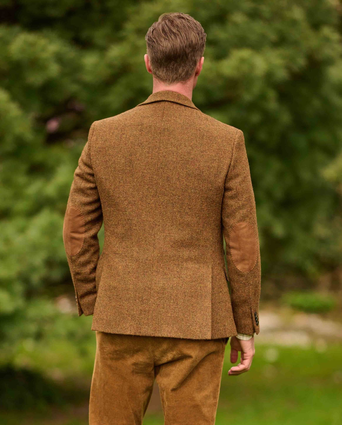 Harris Tweed colbert "London" in multicolor rust - Wellington of Bilmore