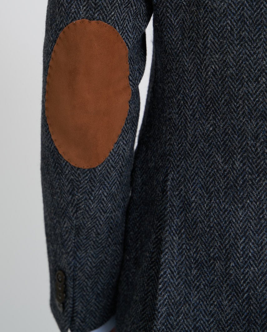 Harris Tweed Sakko ''London'' in seastone navy Herringbone - Wellington of Bilmore