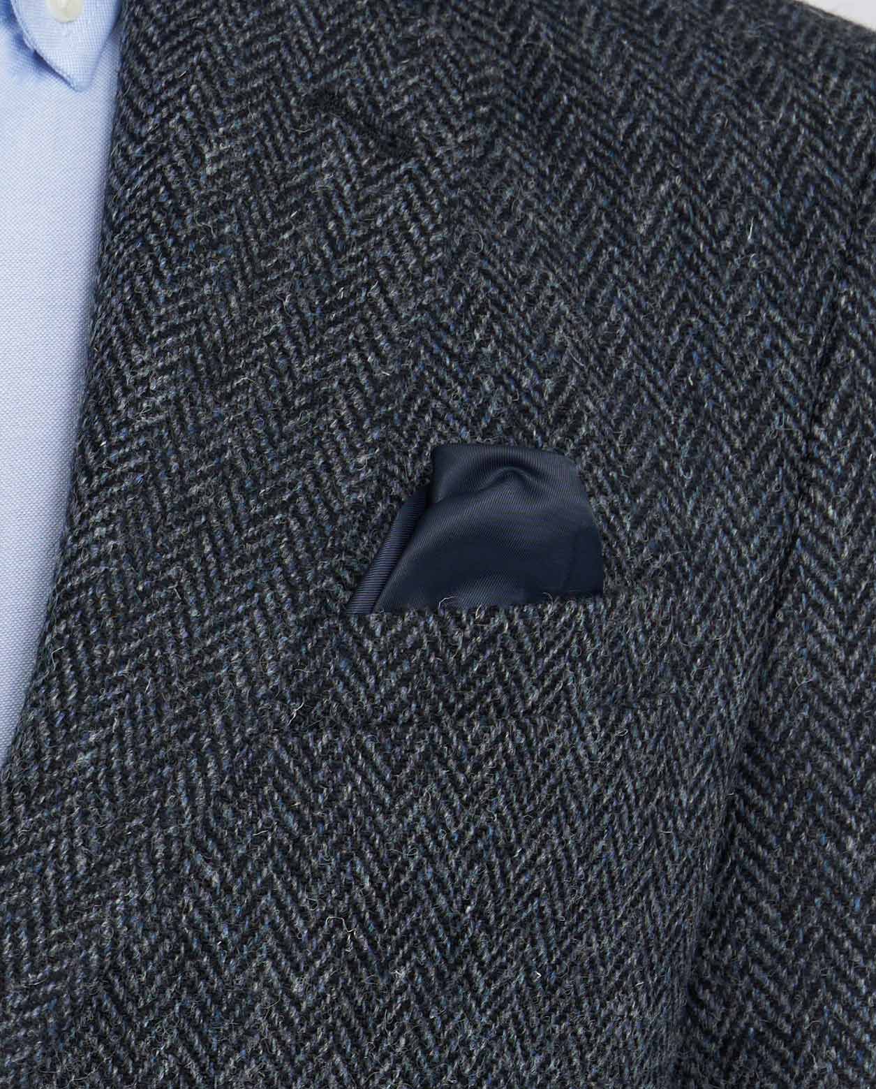 Harris Tweed Sakko ''London'' in seastone navy Herringbone - Wellington of Bilmore